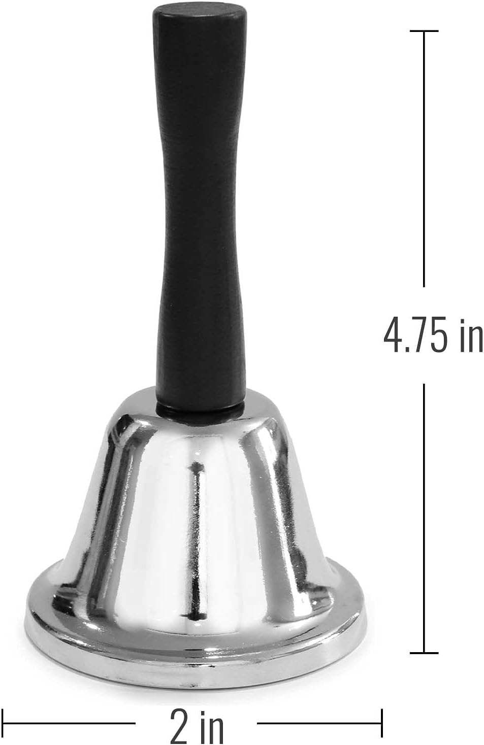 Hand & Call Bell to Care for the Sick and Elderly/ Signal Dinner/ Call for Pets, Silver, 4.75"