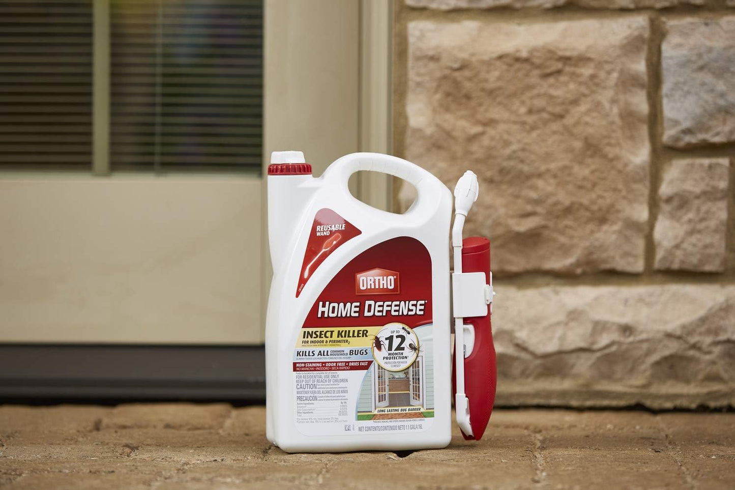 Home Defense Insect Killer for Indoor & Perimeter2: with Comfort Wand, Kills Ants, Cockroaches, Spiders, Fleas & Ticks, Odor Free, 1.1 Gal.