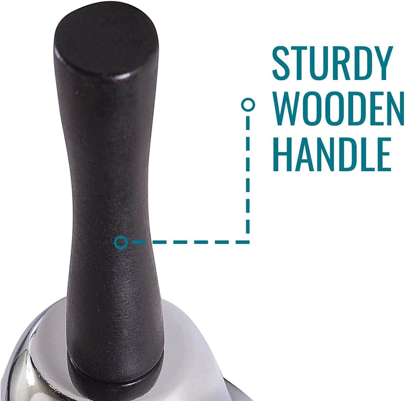 Hand & Call Bell to Care for the Sick and Elderly/ Signal Dinner/ Call for Pets, Silver, 4.75"