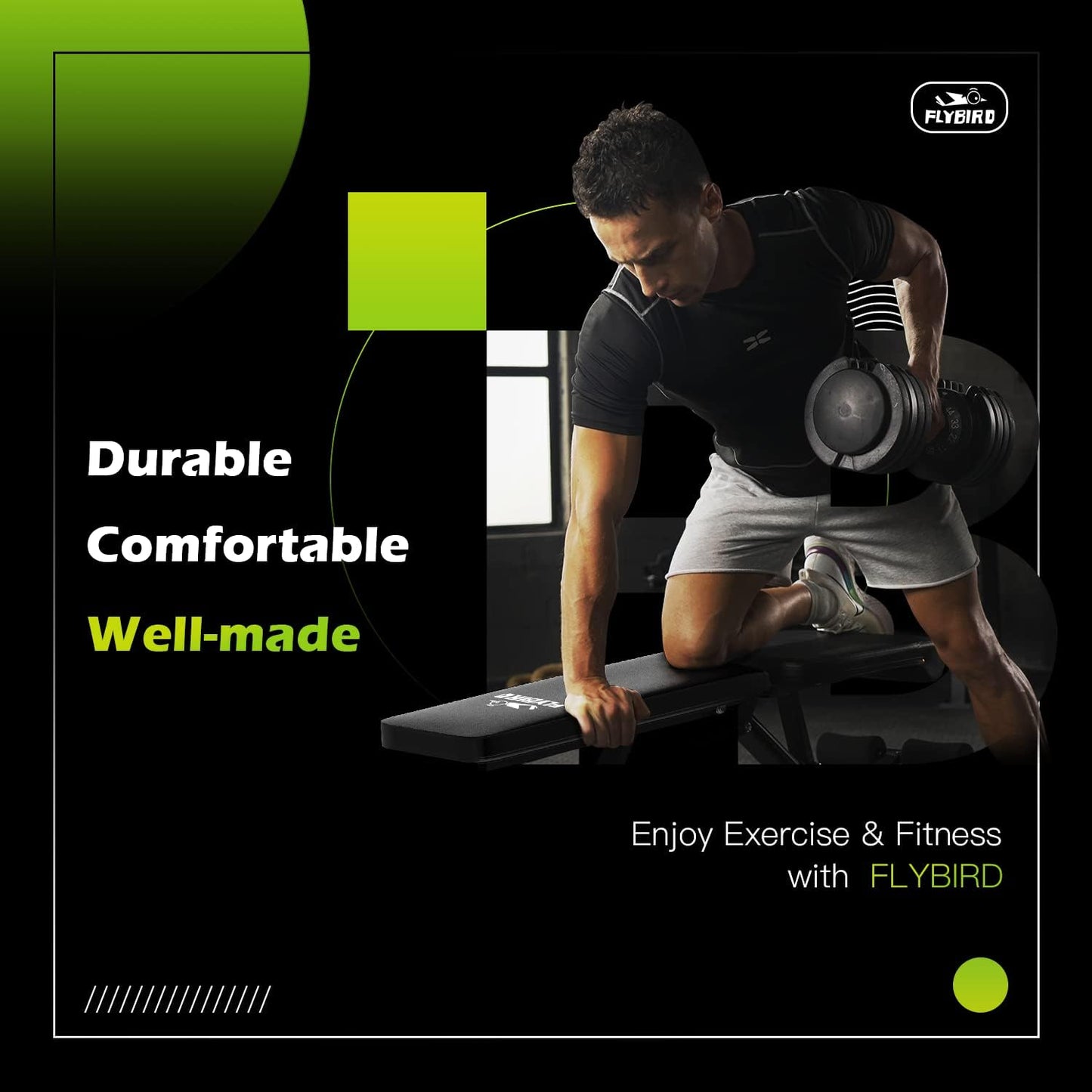 Weight Bench, Adjustable Strength Training Bench for Full Body Workout with Fast Folding-New Version