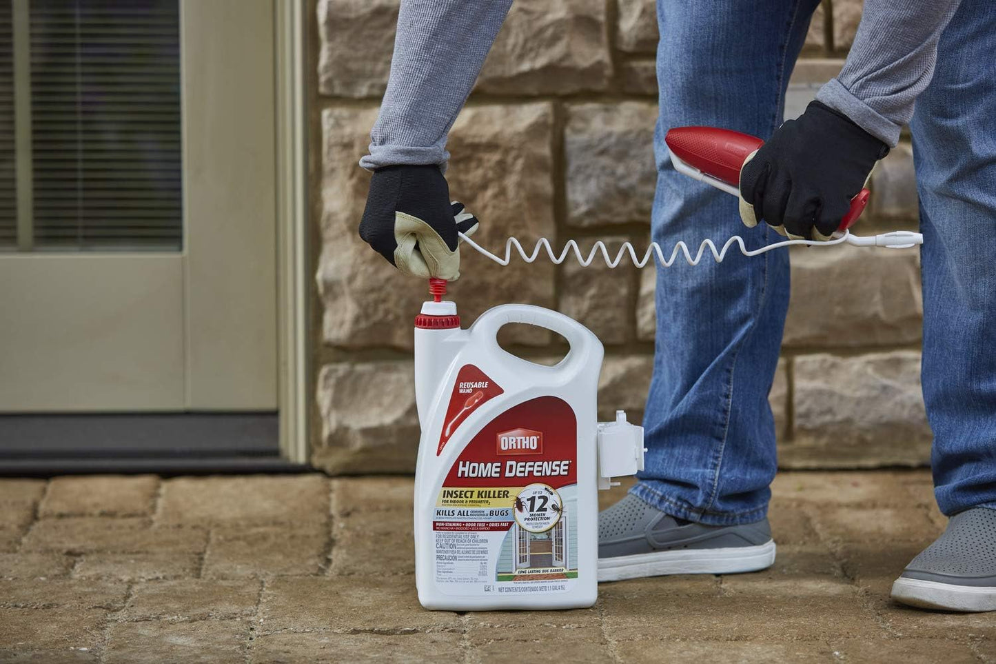 Home Defense Insect Killer for Indoor & Perimeter2: with Comfort Wand, Kills Ants, Cockroaches, Spiders, Fleas & Ticks, Odor Free, 1.1 Gal.