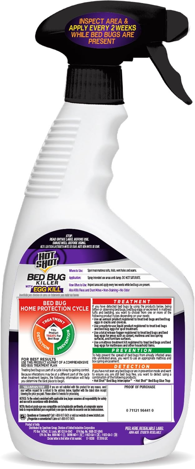 Ready-To-Use Bed Bug Killer Spray, Kills Bed Bugs and Bed Bug Eggs, Kills Fleas and Dust Mites, 32 Ounce