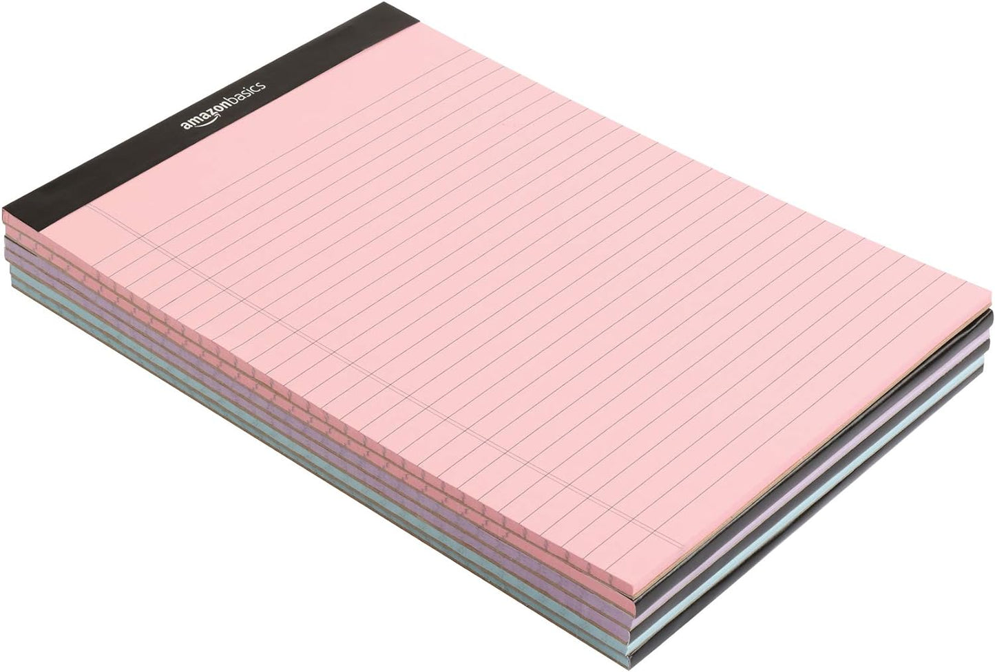 Wide Ruled 8.5 X 11.75-Inch 50 Sheet Lined Writing Note Pad, Pack of 6, 300 Count, Multicolor