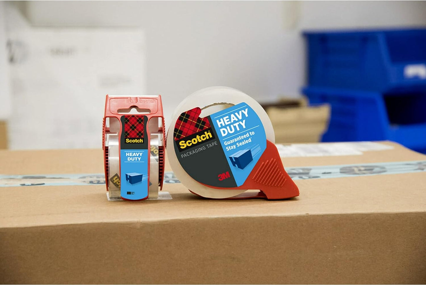 Heavy Duty Shipping Packaging Tape, 1 Dispensered Roll, 1.88 X 38.2 Yd, Great for Packing, Shipping & Moving, Clear (3850S-RD)