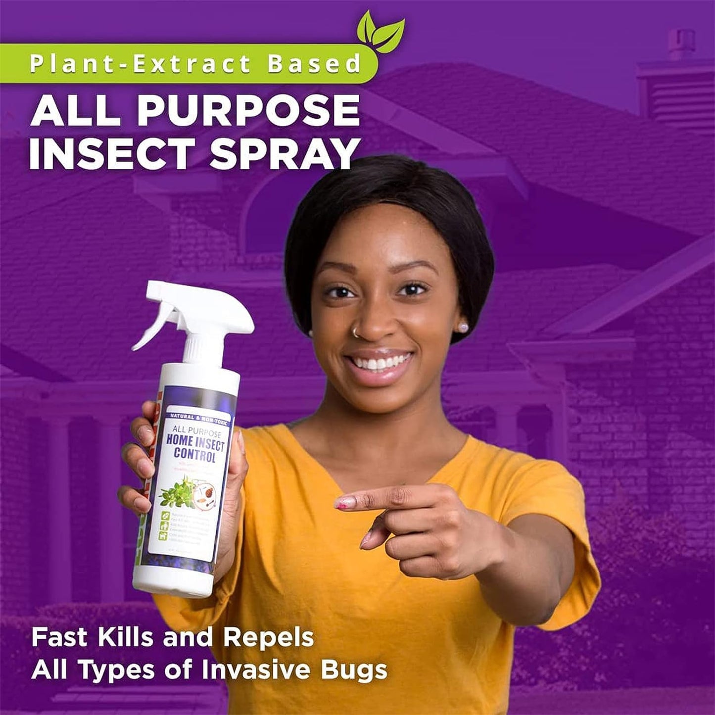 by Ecoraider All Purpose Insect Control 16 OZ, Fleas, Fruit Flies, Gnats, Moths, Roaches, Spiders, Fast Kill, Lasting Prevention, Kill Eggs, Plant Extract Based & Non-Toxic, Child & Pet Safe