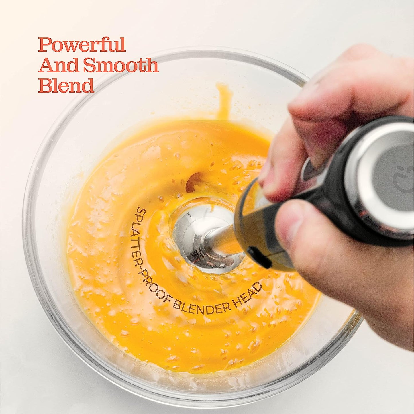 Powerful Immersion Blender, Electric Hand Blender 500 Watt with Turbo Mode, Detachable Base. Handheld Kitchen Gadget Blender Stick for Soup, Smoothie, Puree, Baby Food, 304 Stainless Steel Blades