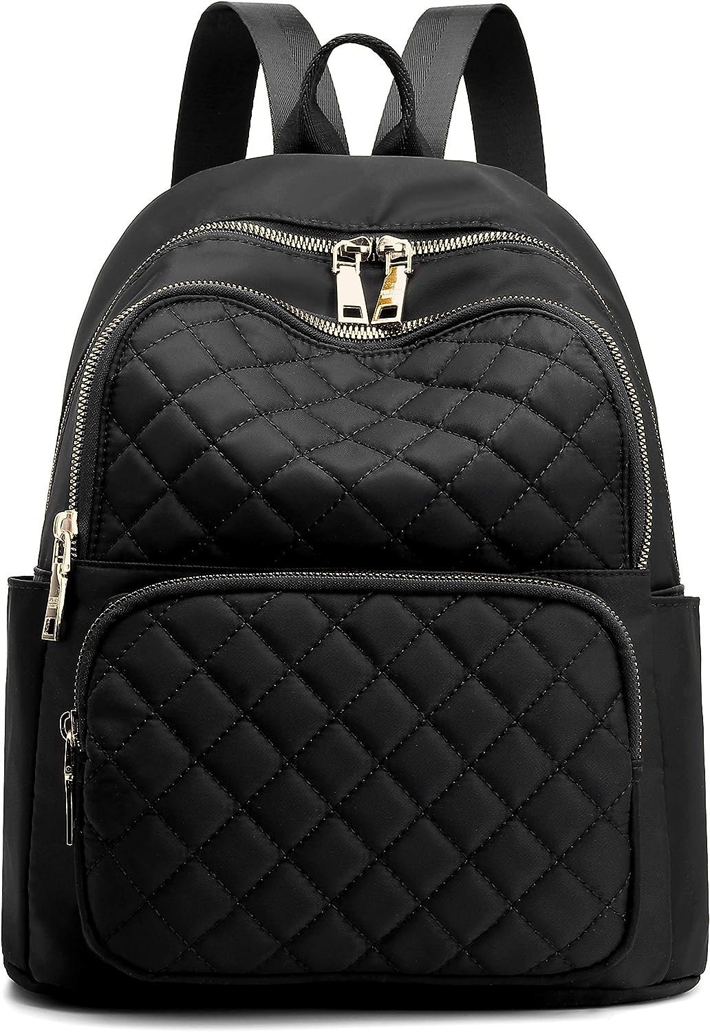 Gazigo Backpack for Women, Nylon Travel Backpack Purse Black Shoulder Bag Small Casual Daypack for Womens(Black Quilted)