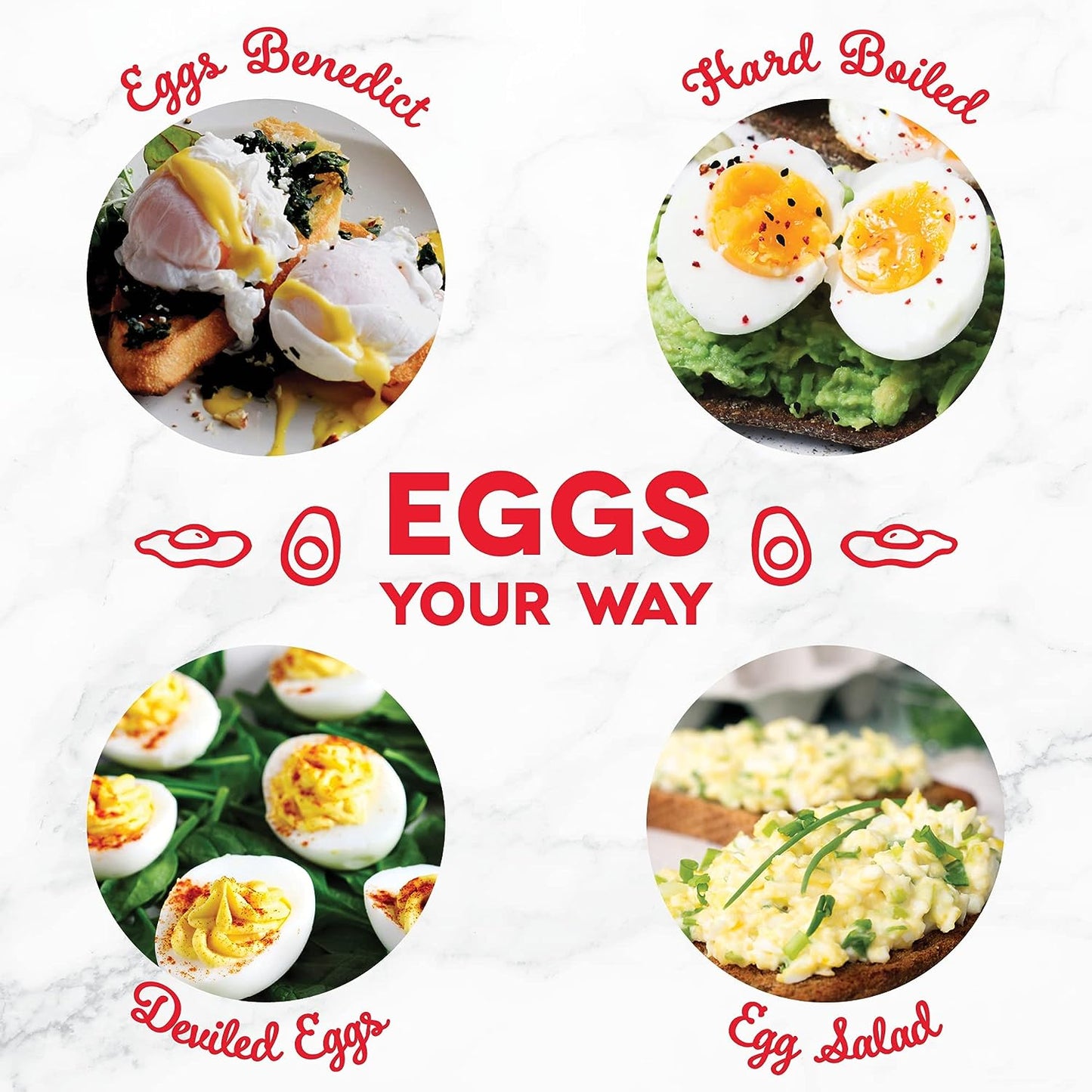 DASH Rapid Egg Cooker: 6 Egg Capacity Electric Egg Cooker for Hard Boiled Eggs, Poached Eggs, Scrambled Eggs, or Omelets with Auto Shut off Feature - White (DEC005WH)