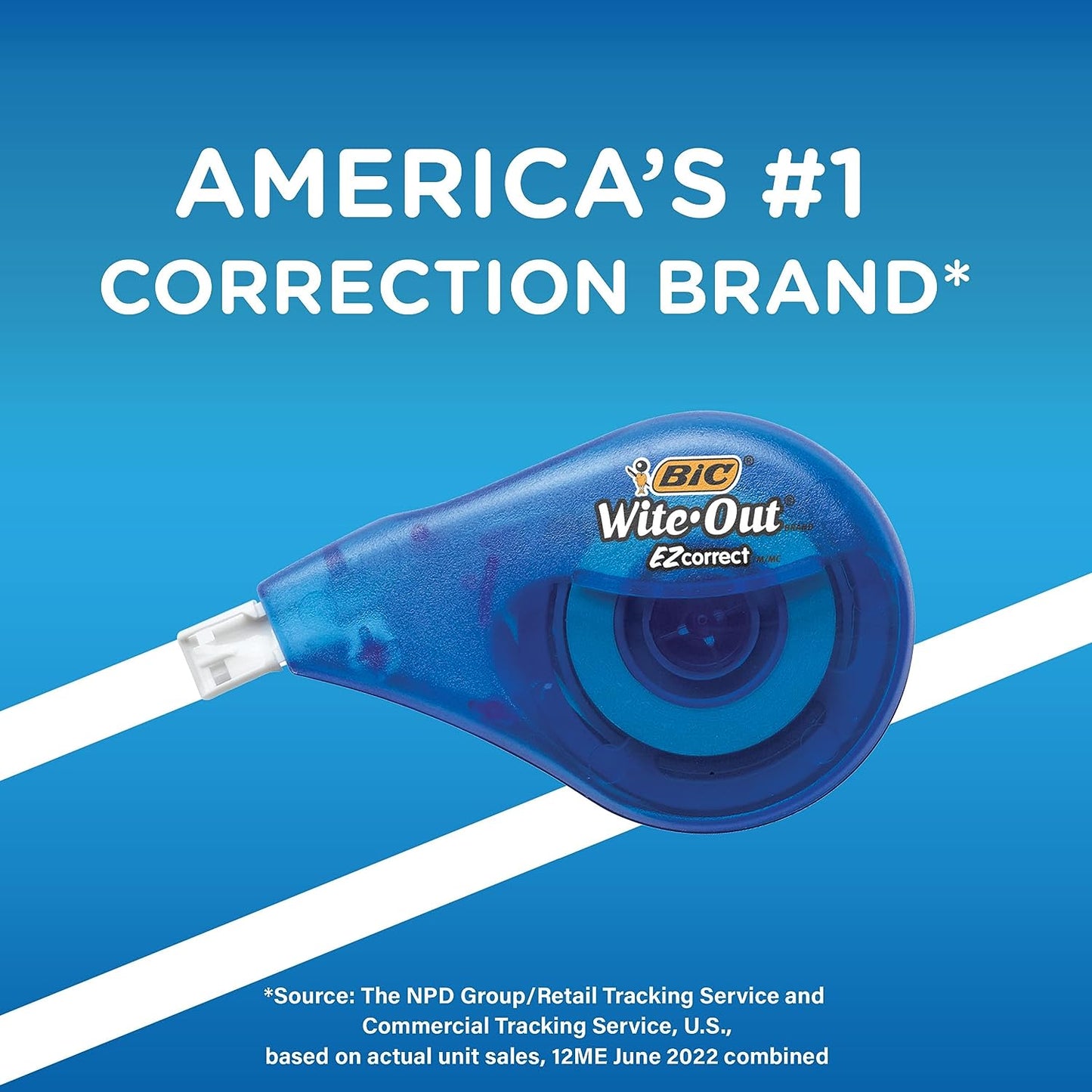 Wite-Out Brand EZ Correct Correction Tape, 19.8 Feet, 4-Count Pack of White Correction Tape, Fast, Clean and Easy to Use Tear-Resistant Tape Office or School Supplies