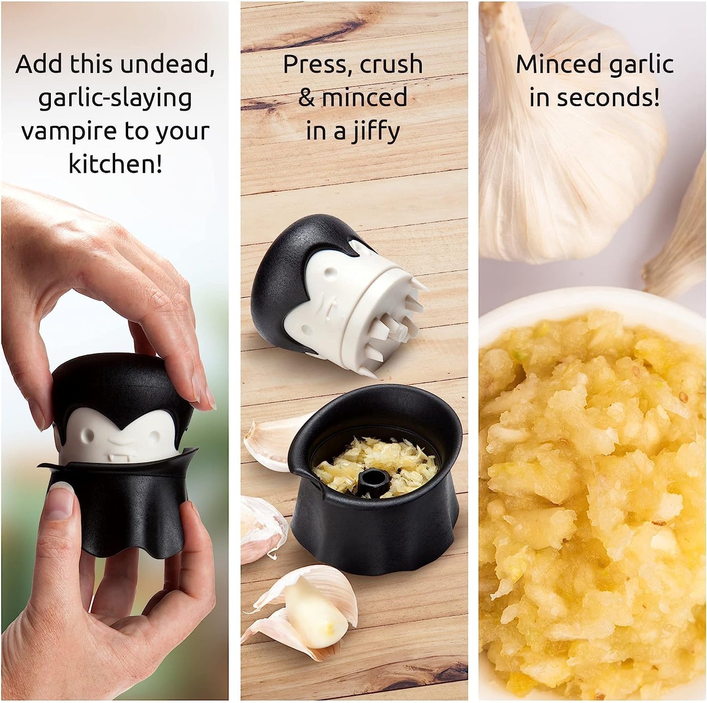 Gracula Garlic Crusher Also for Ginger, Nuts, Chili, Herbs - Twist Top Mincer & Easy Squeeze Manual Press Peeler Bpa-Free Cool Kitchen Gadgets Clean by Hand Wash Only