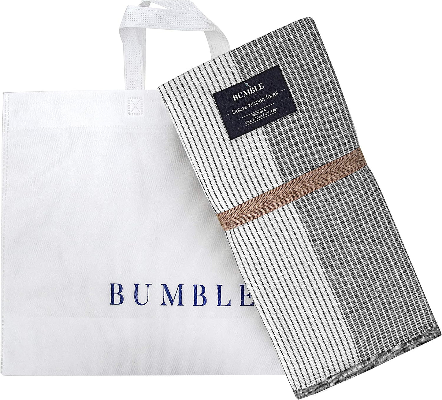 Premium Kitchen,Hand Towels (20”X 28”, 6 Pack) Large Cotton, Dish, Flat & Terry Towel Highly Absorbent Tea Towels Set with Hanging Loop Gray