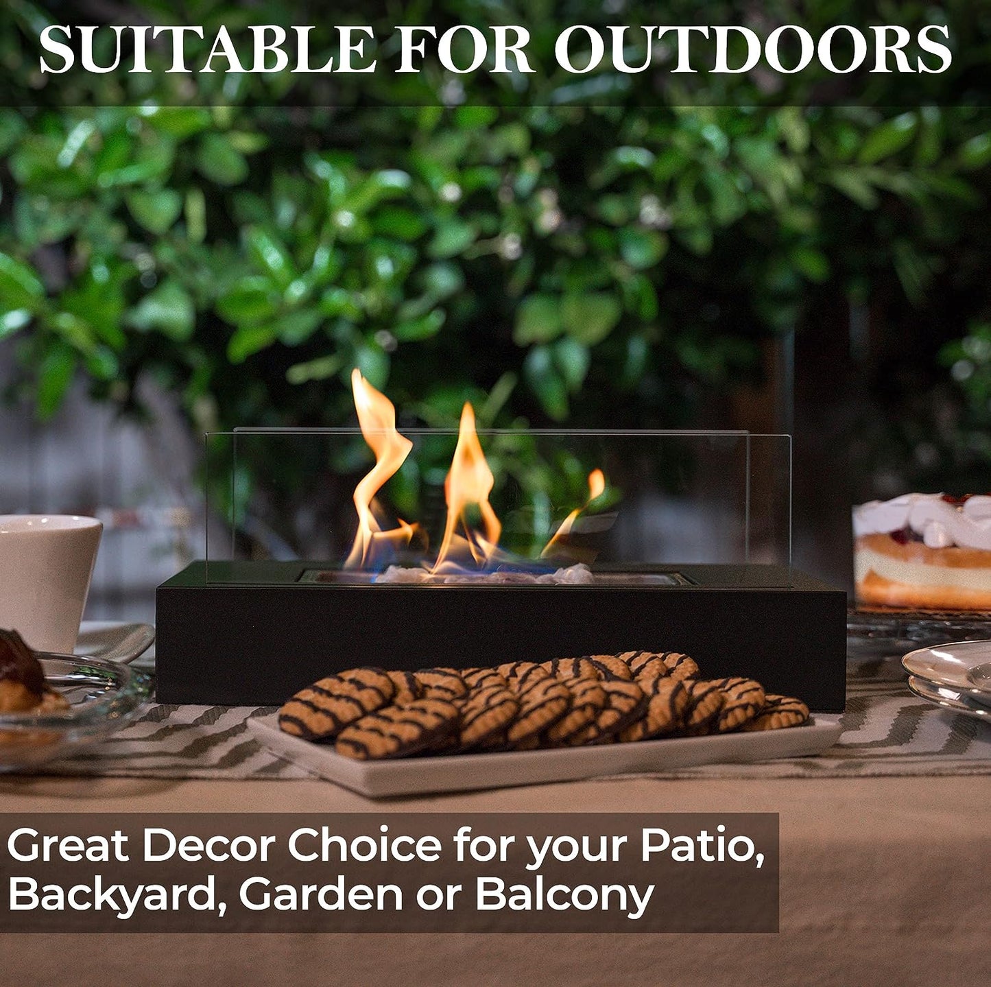 Tabletop Fire Pit with Smores Maker Kit Portable Indoor/Outdoor Mini Small Fireplace Bowl Table Top Decor Home Patio Balcony Backyard Gifts for Women Mom Her Wedding Housewarming Birthday Gift