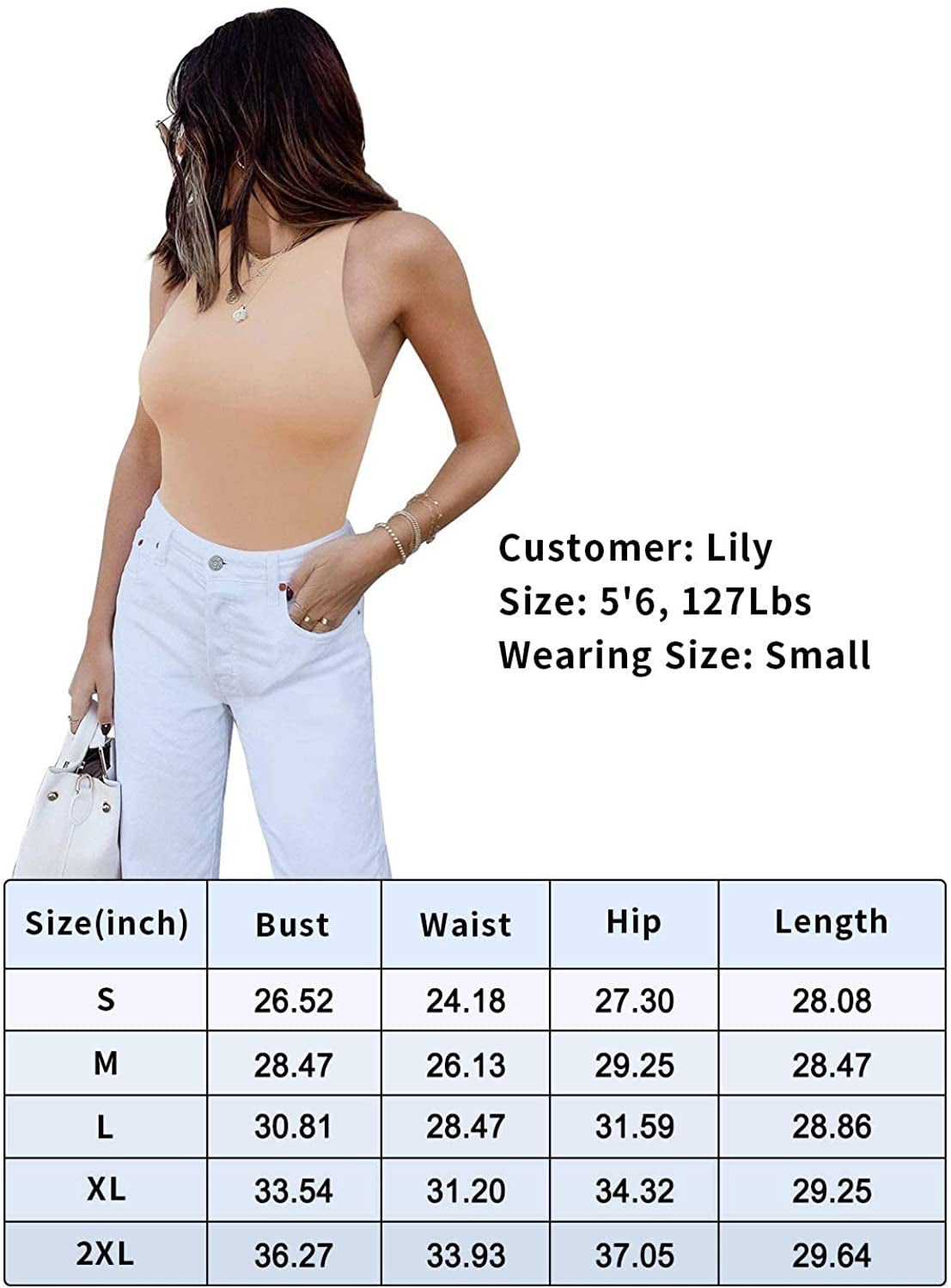 Women’S Sexy Sleeveless Racer Back Halter Neck Bodysuit Tank Tops