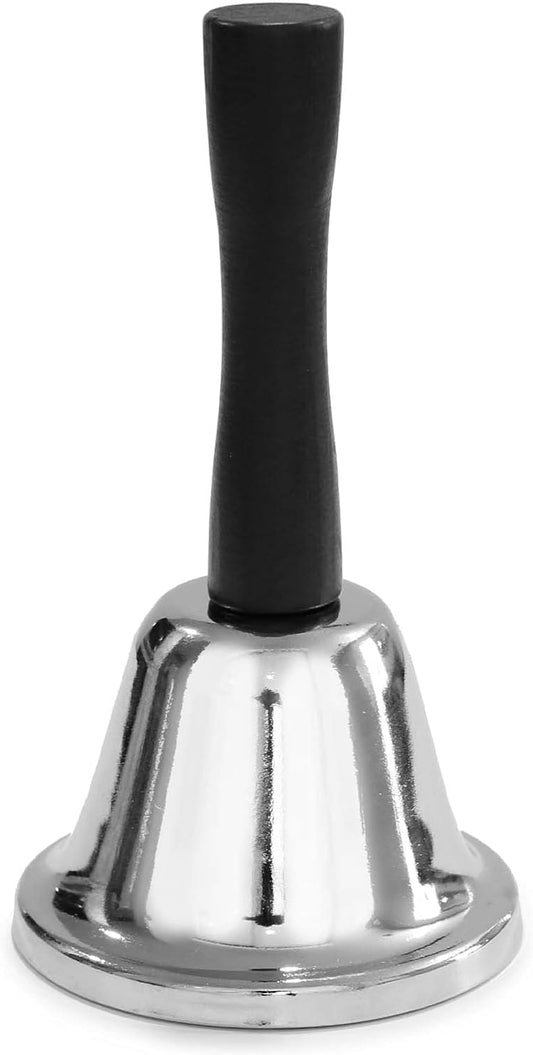 Hand & Call Bell to Care for the Sick and Elderly/ Signal Dinner/ Call for Pets, Silver, 4.75"