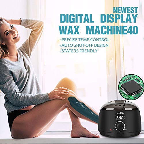 Waxing Kit- L2 Digital Wax Warmer Hair Removal Machine- 4 Packs of Wax Beads(14.1 Oz Total) with 42 Items- Wax Pots Professional for All Hair Types- Eyebrow- Facial- Bikini