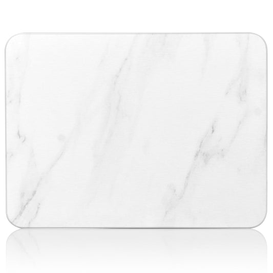 Stone Dish Drying Mats for Kitchen Counter, Ultra Absorbent, Fast Dry, Non-Slip, Heat Resistant, Eco-Friendly Diatomaceous Earth Mat for Baby Bottles, Dishes, and More(16X12 Inch, Whtie Marble)