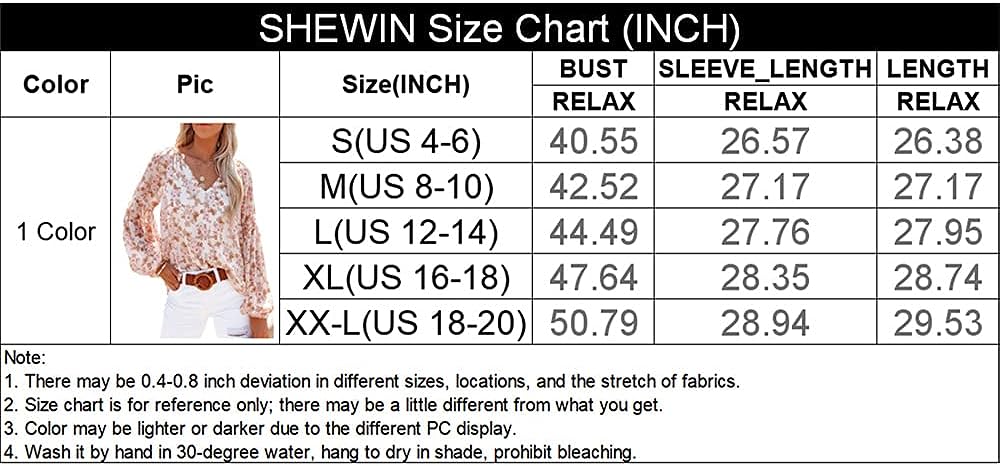 Women'S Casual Boho Floral Print V Neck Long Sleeve Loose Blouses Shirts Tops
