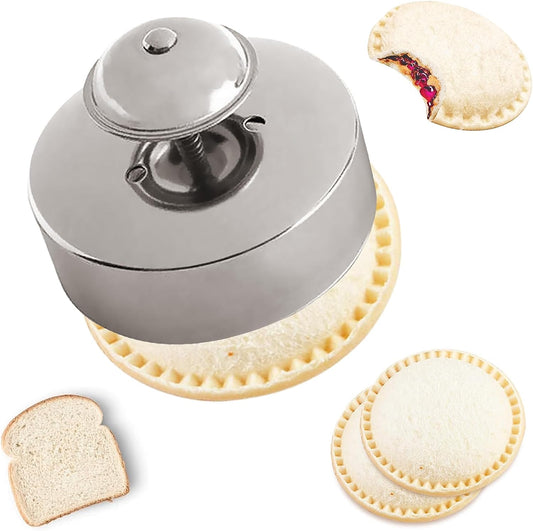 Sandwich Sealer, Sandwich Cutter and Sealer, Food-Grade 304 Stainless Steel 3.5Inch Sandwich Cutter,Uncrustables Peanut Butter and Jelly Sandwiches Tool/Pbj Cutter, Uncrustable Sandwich Maker for Kids