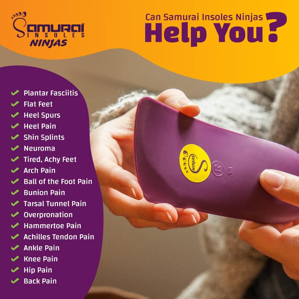 Ninjas Plantar Fasciitis Arch Support Shoe Insoles - Podiatrist Designed, Orthotic Lab Made in the USA