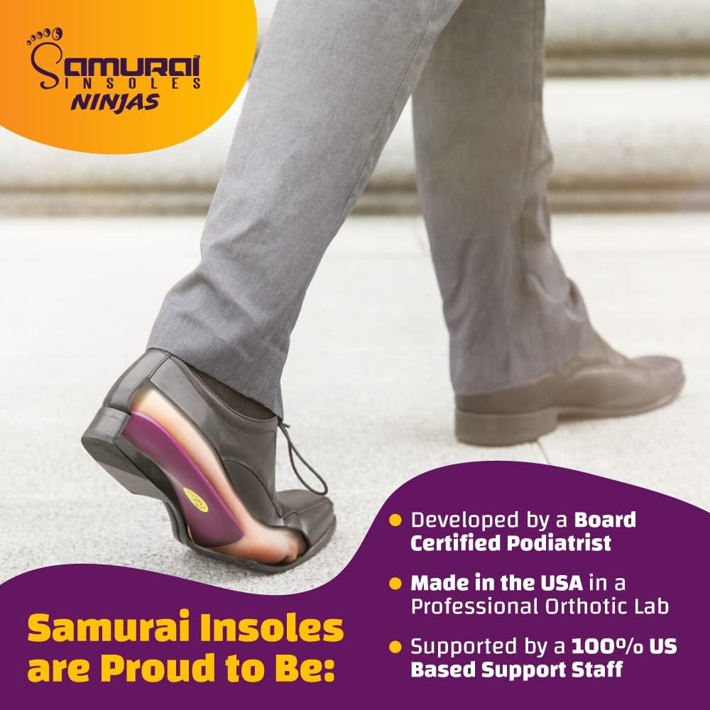 Ninjas Plantar Fasciitis Arch Support Shoe Insoles - Podiatrist Designed, Orthotic Lab Made in the USA