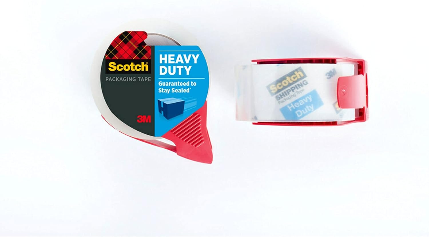 Heavy Duty Shipping Packaging Tape, 1 Dispensered Roll, 1.88 X 38.2 Yd, Great for Packing, Shipping & Moving, Clear (3850S-RD)
