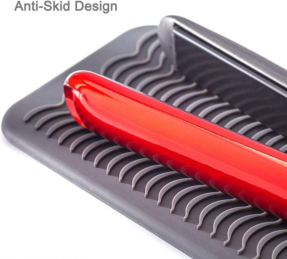 Ryke Kukkri Smellrose Hair Iron Mat & Pouch, Professional Heat Resistant Mat for Flat Iron and Curling Iron, Portable Travel Silicone Hair Straightener Mat and Cover for Hair Styling Tools