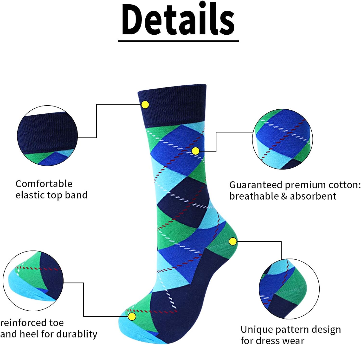 Mens Funny Fun Crazy Funky Dress Crew Socks Gifts for Men Dad Grandpa