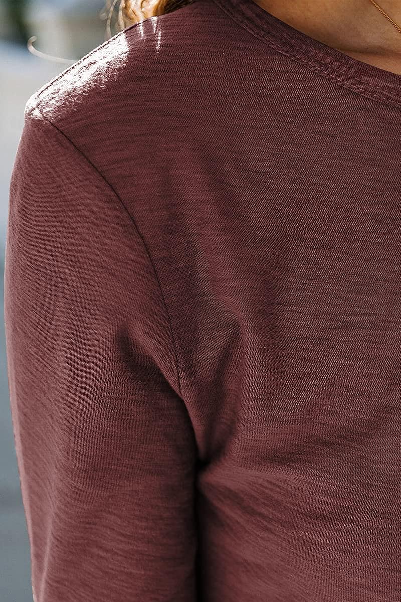 Womens Long Sleeve round Neck Shirts Basic Tee