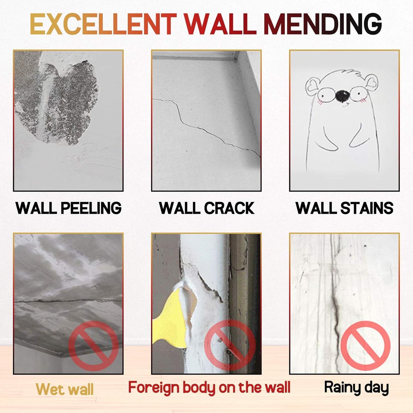 Drywall Patch Repair Kit with Scraper, Wall Spackle Repair Paste, Wall Mending Agent Quick and Easy Solution to Fill the Holes for Home Wall, Plaster Dent Repair and Wood Scratch Repair