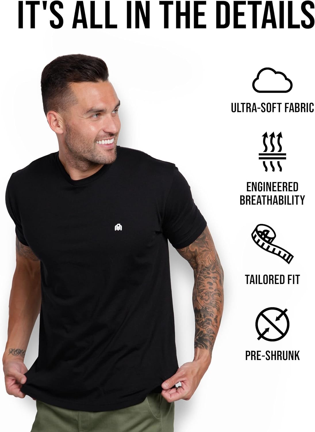 Mens T Shirt - Short Sleeve Crew Neck Soft Fitted Tees S - 4XL Fresh Classic Tshirt