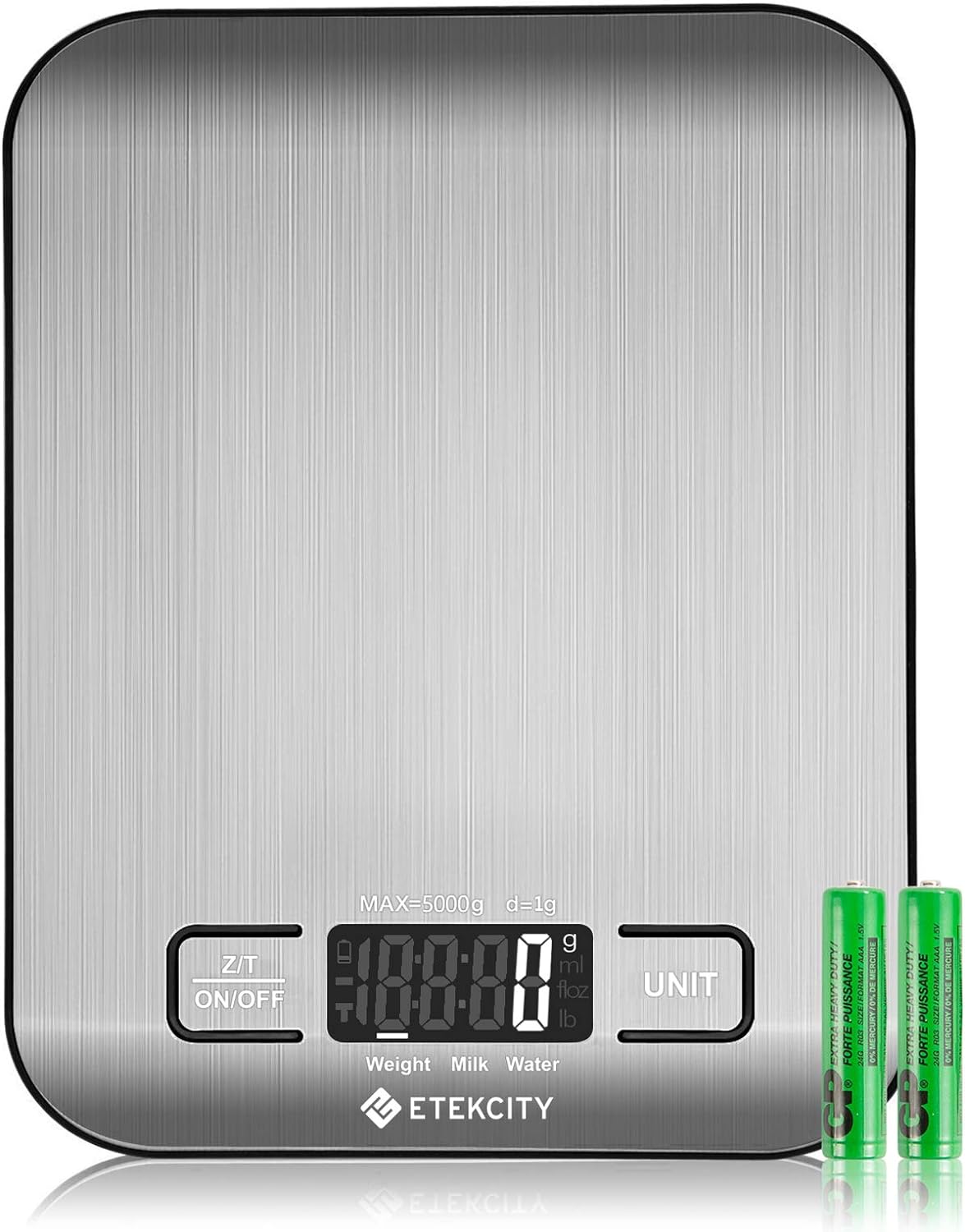 Food Kitchen Scale, Digital Grams and Ounces for Weight Loss, Baking, Cooking, Keto and Meal Prep, LCD Display, Medium, 304 Stainless Steel