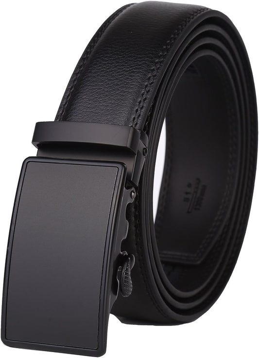 Men'S Real Leather Ratchet Dress Casual Belt, Cut to Exact Fit, Elegant Gift Box
