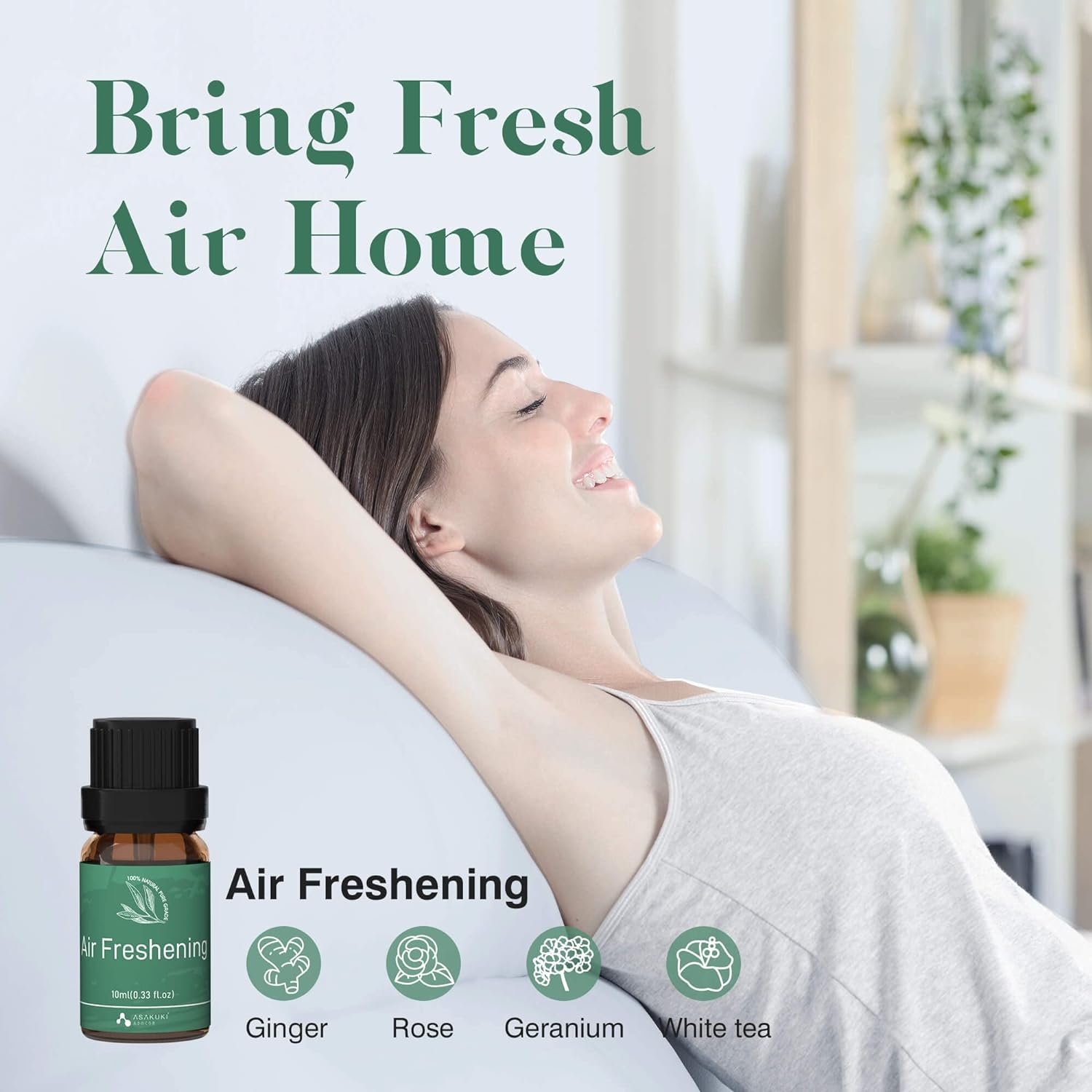 Essential Oil Blends Set for Diffusers for Home, Well-Being Gift Kit- Calming, Dreams, Breathe, Relaxing, Mood, Fresh Air Aromatherapy Oils for Humidifiers, Massage, 6X10Ml