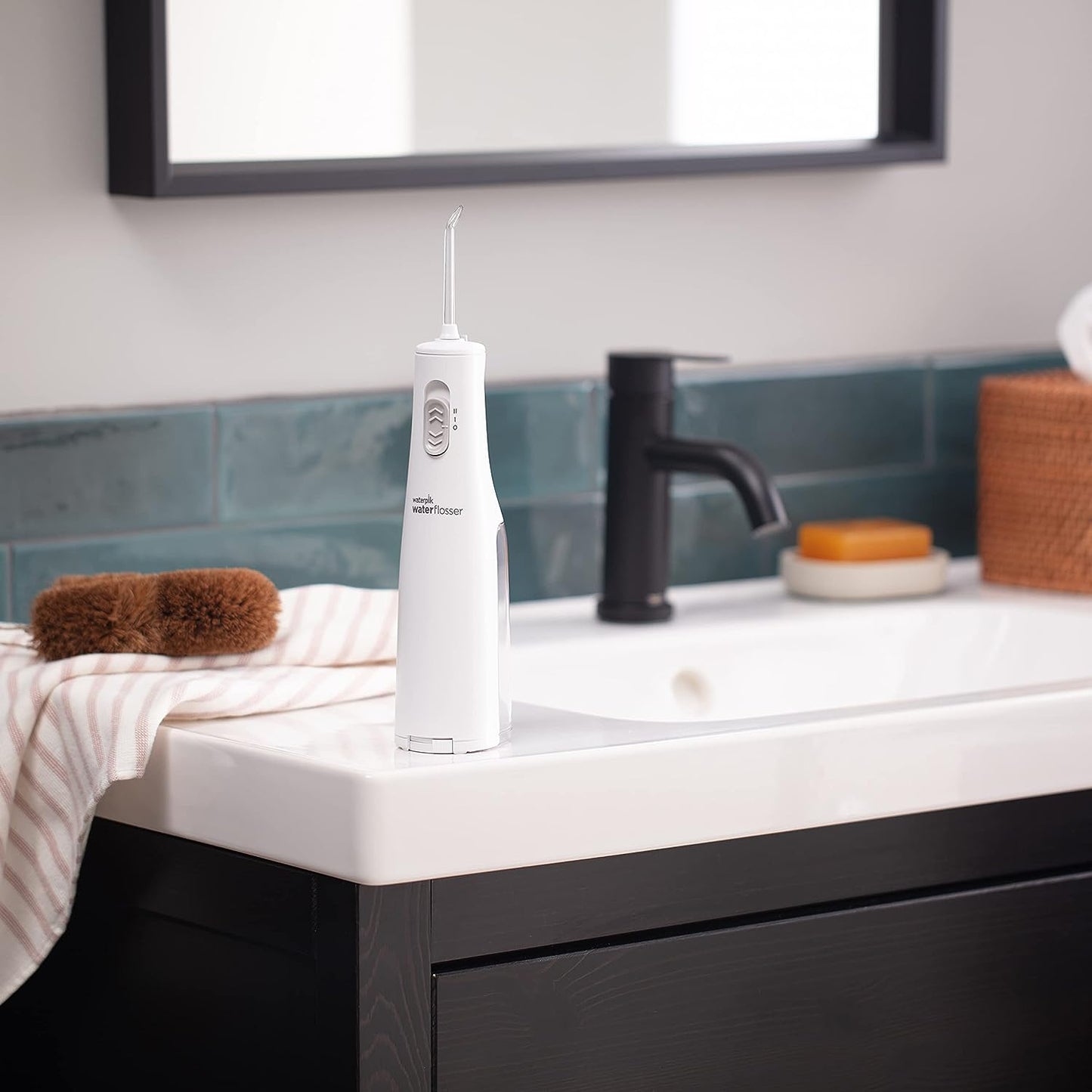 Cordless Water Flosser, Battery Operated & Portable for Travel & Home, ADA Accepted Cordless Express, White WF-02