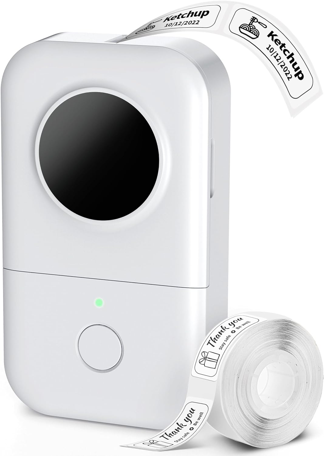 D30 Label Printer, Bluetooth Wireless Mini Pocket Smartphone Label Maker Machine with Tape, Direct Thermal Printer Rechargeable Labeler Compatible with Iphone/Android, for Home Office