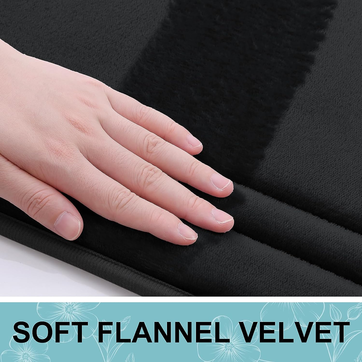 Memory Foam Bath Mat Rug 24X16, Ultra Soft, Non-Slip and Absorbent Bathroom Rugs, Machine Wash Dry, Comfortable Bath Rug Carpet for Bathroom Floor, Tub and Shower, Black