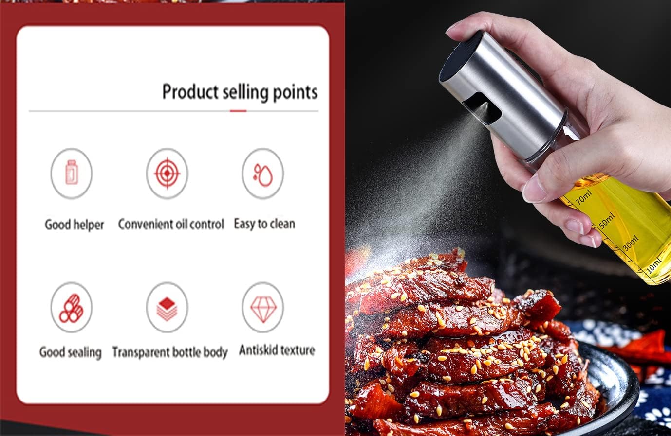 Oil Sprayer for Cooking,100Ml Olive Oil Spritzer,Oil Sprayer for Air Fryer, Salad,Bbq,Roasting -1