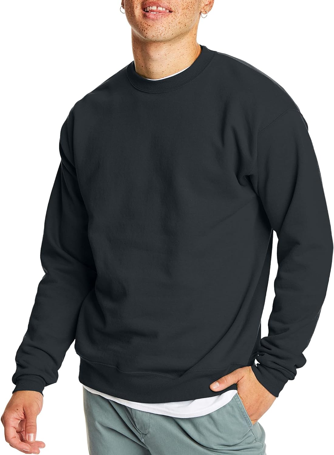 Hanes Men'S Ecosmart Fleece Sweatshirt, Cotton-Blend Pullover, Crewneck Sweatshirt for Men (1 or 2 Pack)