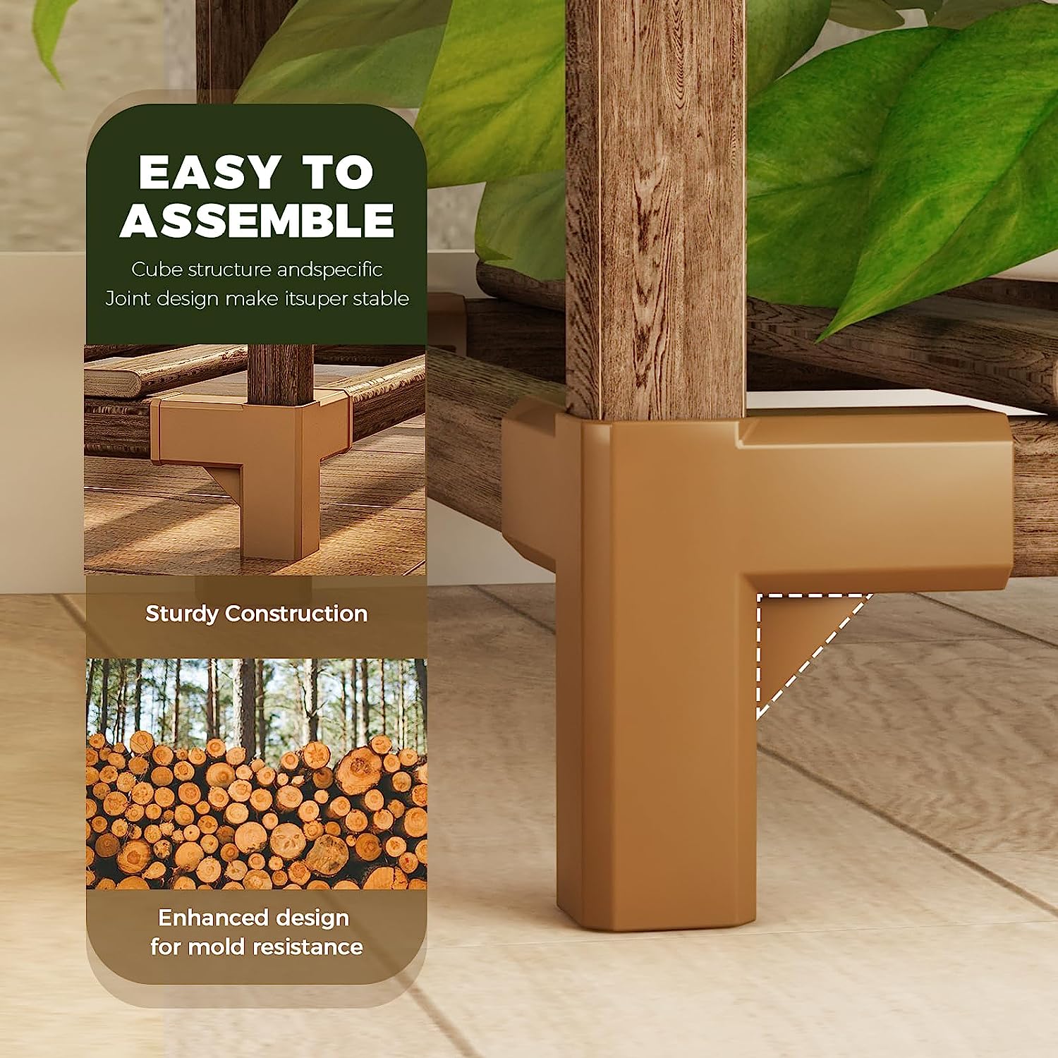 Plant Stand Indoor Plant Stands Wood Outdoor Tiered Plant Shelf for Multiple Plants 3 Tiers 7 Potted Ladder Plant Holder Table Plant Pot Stand Boho Decor Home Decor for Window Balcony Living Room Gardening Gifts
