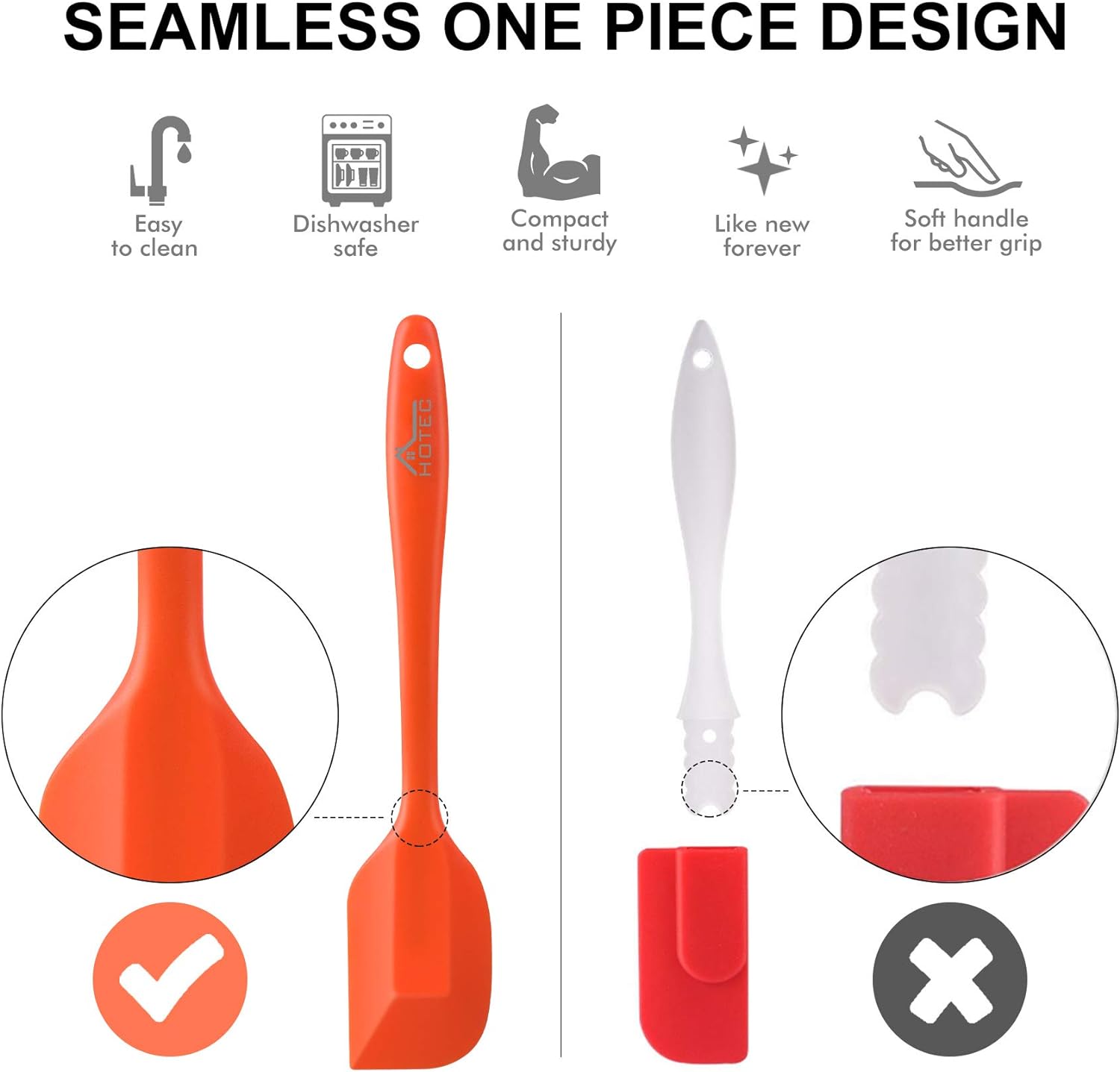 Silicone Spatula Set Kitchen Utensils for Baking Cooking Mixing Heat Resistant Non Stick Cookware Food Grade BPA Free Dishwasher Safe (Multi-Color) Set of 9