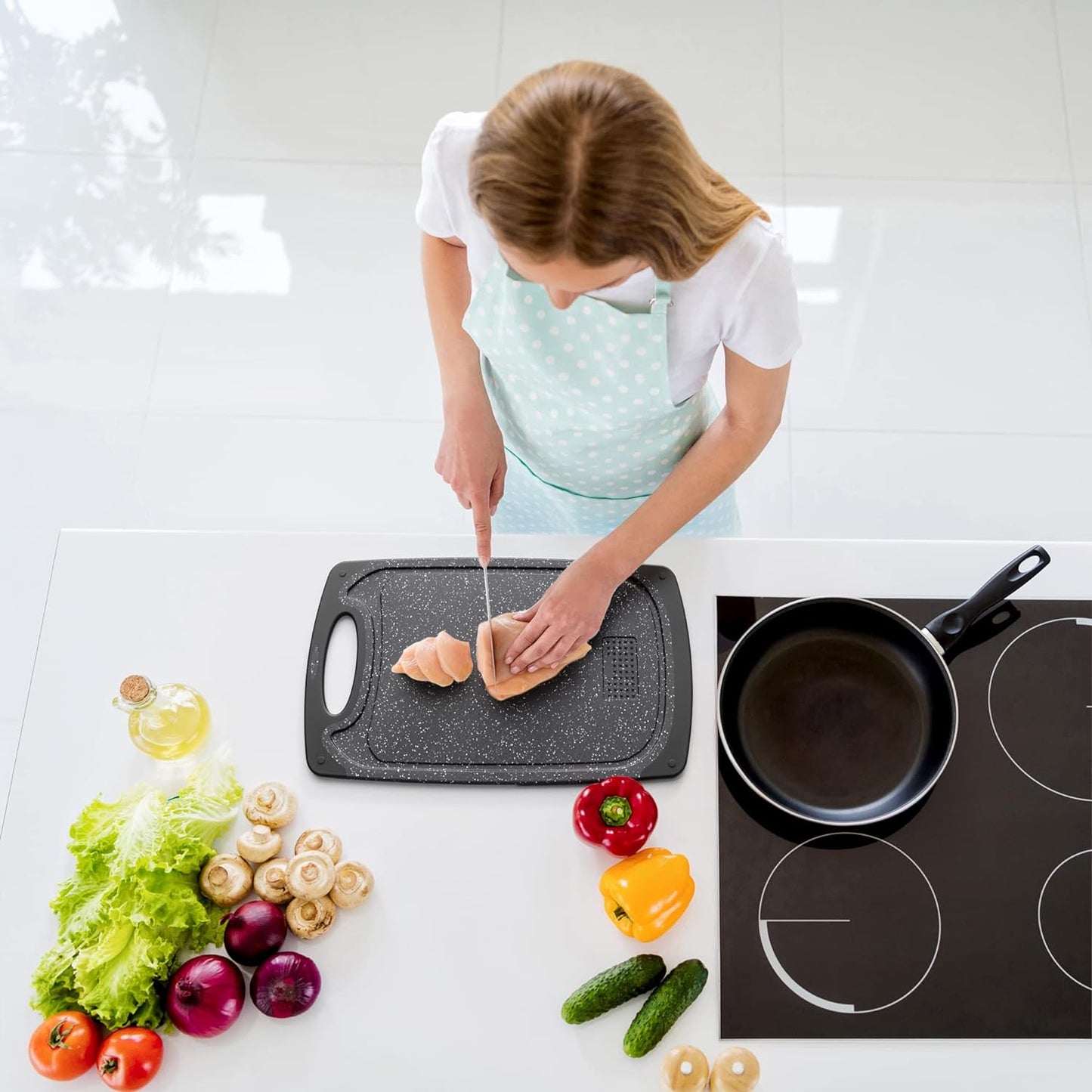 Cutting Boards - 3 Set - Warrior Strength Small to Extra Large Cutting Boards for Kitchen, Meat, Vegetables - Dishwasher Safe, Juice Groove, Non-Slip Rubber Chopping Board Set
