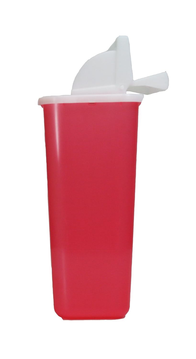 Sharps Container for Home Use and Professional 5 Quart (2-Pack), Biohazard Needle and Syringe Disposal, Mailbox Style Lid, CDC Certified