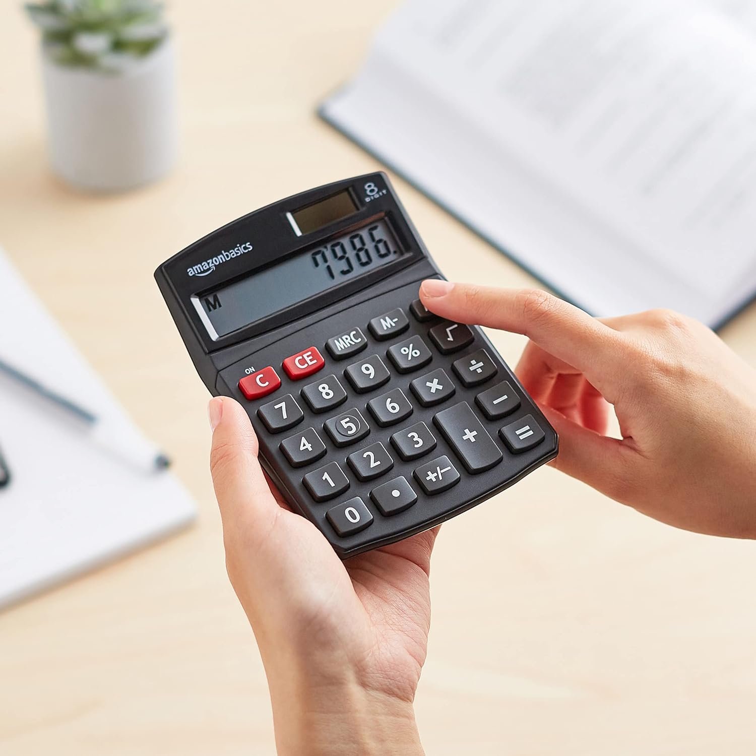 LCD 8-Digit Desktop Calculator, 1 Pack, Small, Black