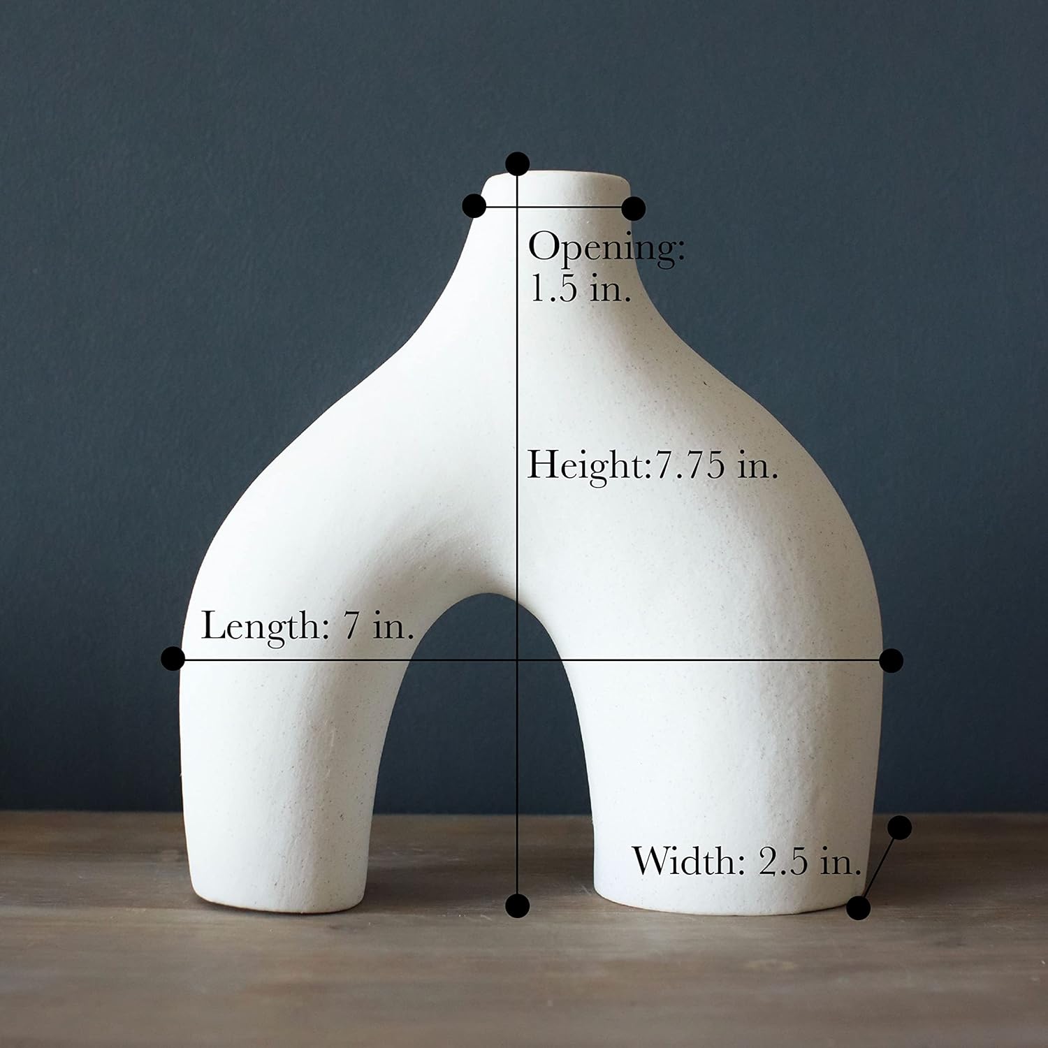 Donut Vase, Set of 2 - Minimalist Nordic Style, White Ceramic Hollow Donut Vase Decor | Table Centerpiece, Boho, Wedding, Living Room, Bookshelf, Office, Modern Home Decor (Warm White)