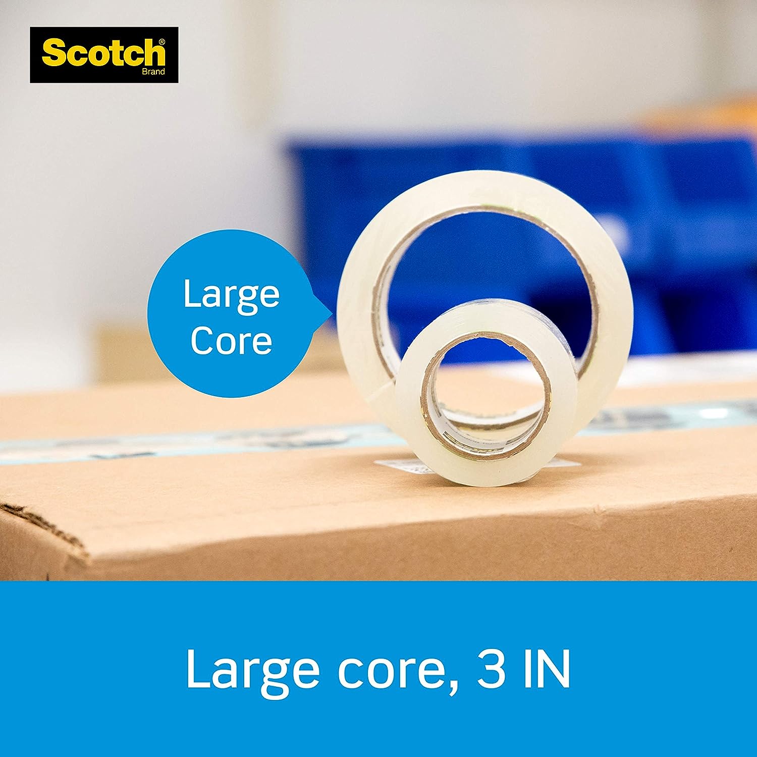 Heavy Duty Shipping Packaging Tape, 1 Dispensered Roll, 1.88 X 38.2 Yd, Great for Packing, Shipping & Moving, Clear (3850S-RD)