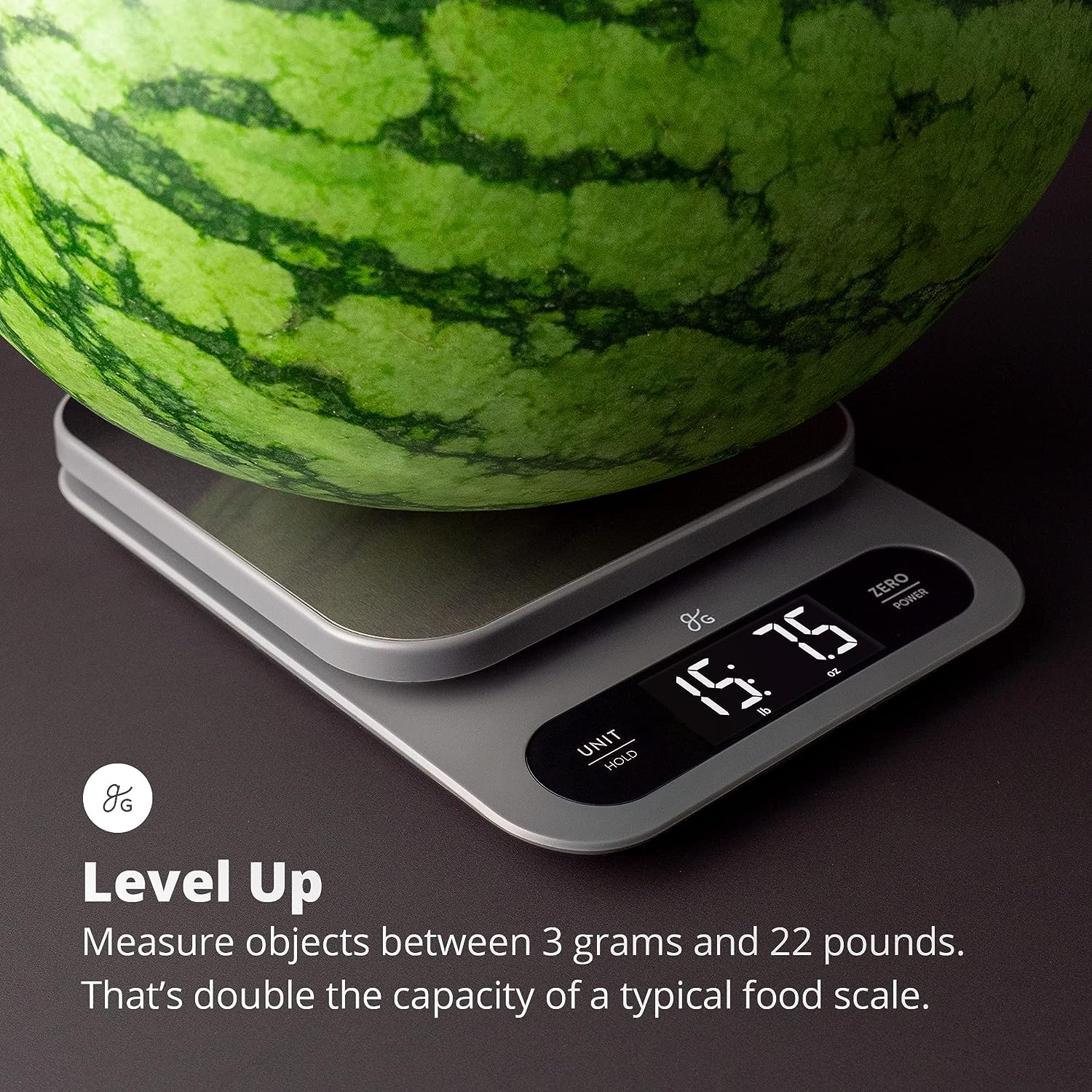 High Capacity Kitchen Scale, a Premium Food Scale That Weighs in Grams & Ounces W/A 22 Pound Capacity, Feat. a Hi-Def LCD Screen and Stainless Steel Platform, Designed in St. Louis