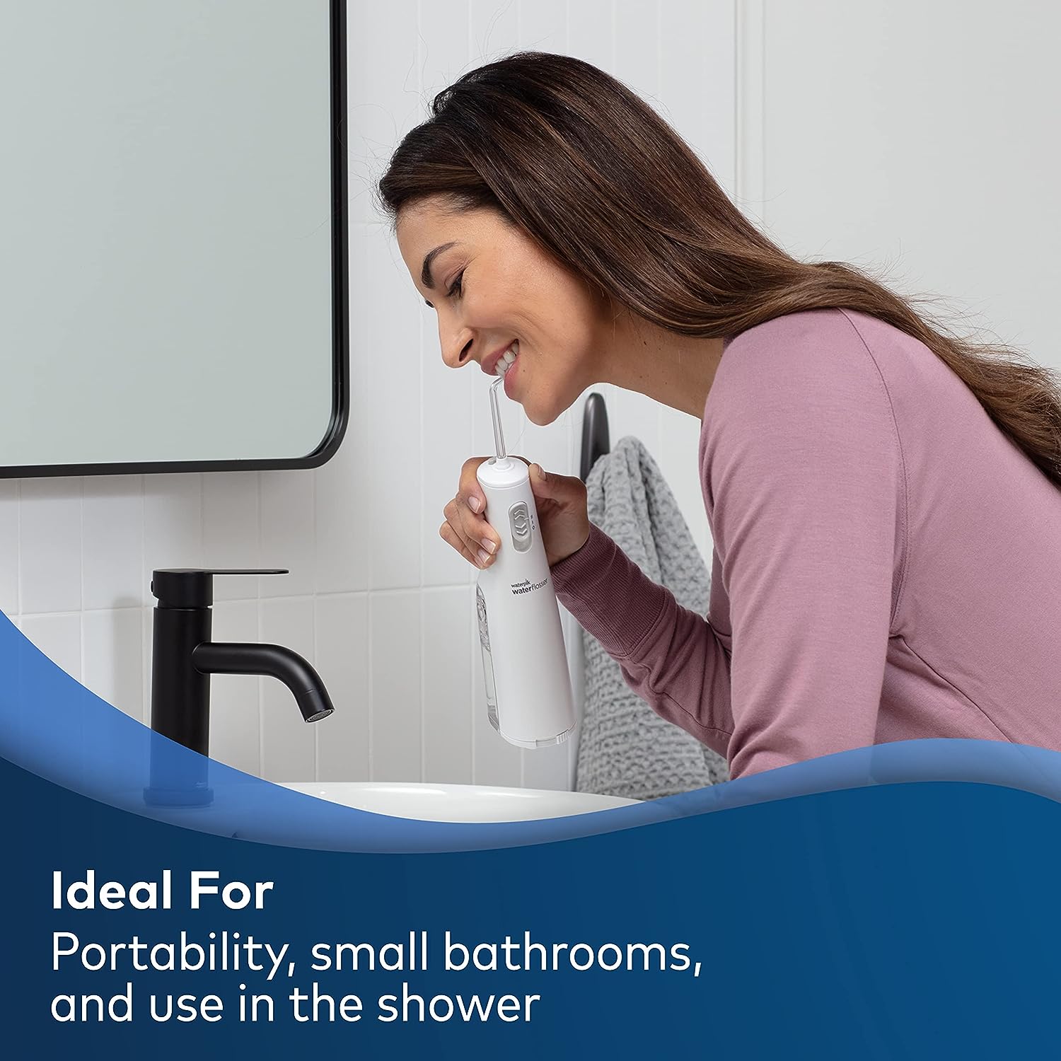 Cordless Water Flosser, Battery Operated & Portable for Travel & Home, ADA Accepted Cordless Express, White WF-02