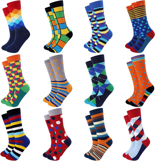 Mens Funny Fun Crazy Funky Dress Crew Socks Gifts for Men Dad Grandpa