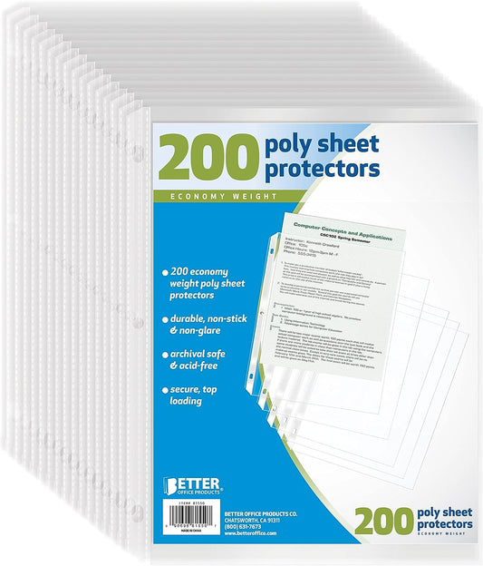 Sheet Protectors, 200 Piece