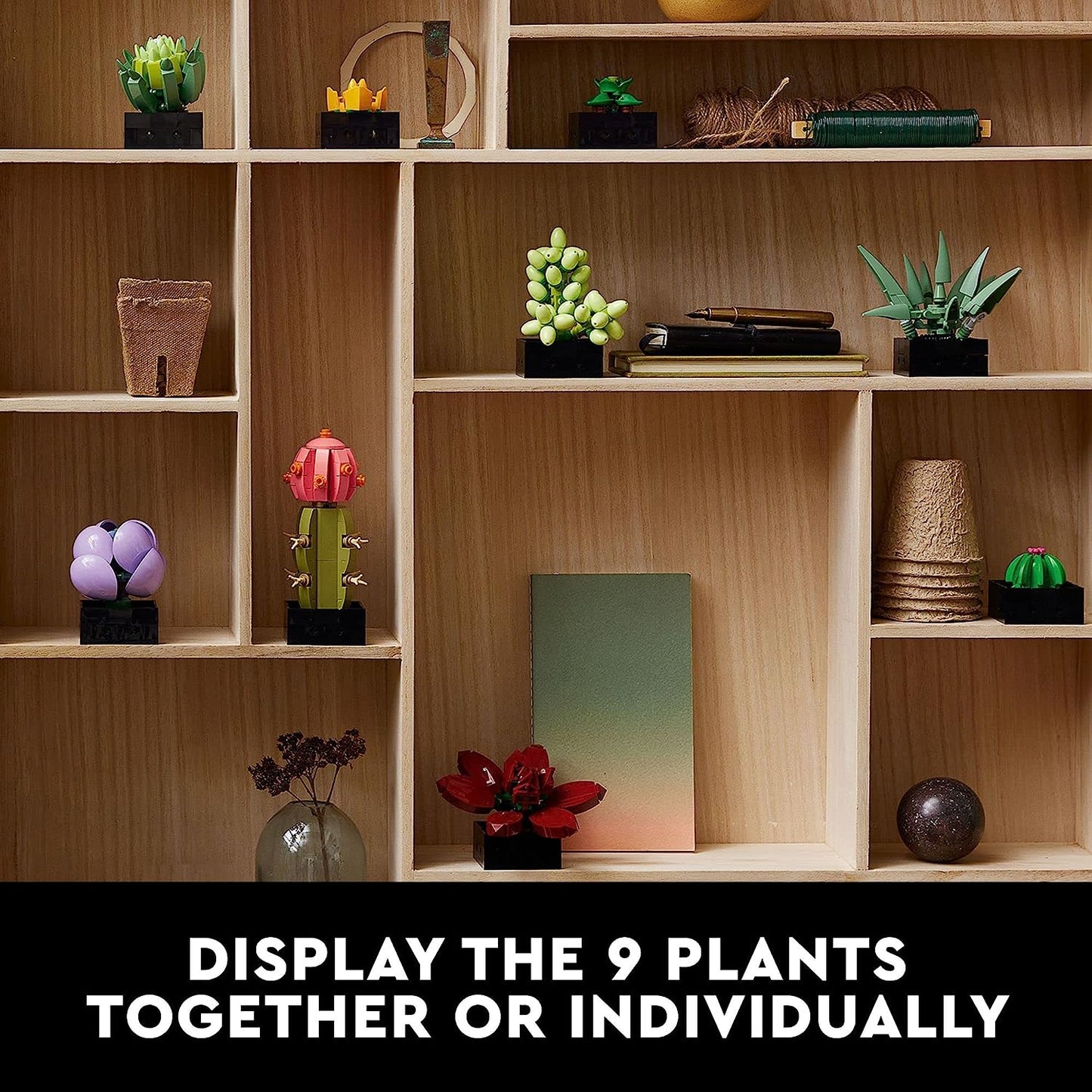 Icons Succulents 10309 Artificial Plants Set for Adults, Home Decor, Birthday, Creative Housewarming Gifts, Botanical Collection, Flower Bouquet Kit